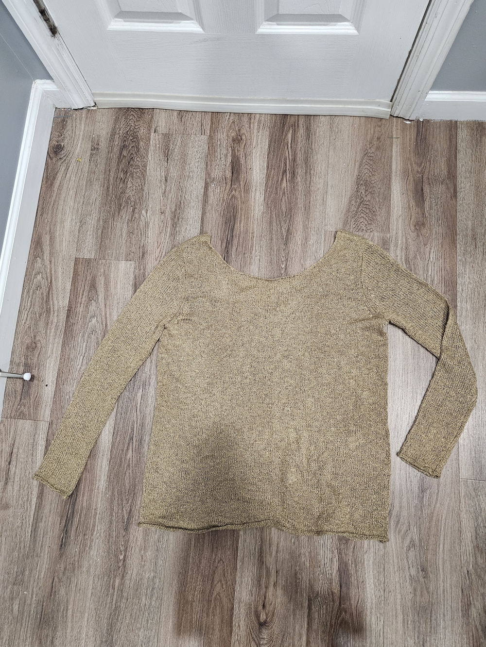Zara Off-the-Shoulder Lightweight Knit Sweater - Gold